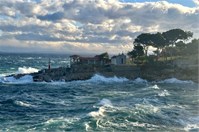 A wonderful scene of stones and aromatic plants by the blue sea on Lošinj. A wonderful scene of stones and aromatic plants by the blue sea on Lošinj.